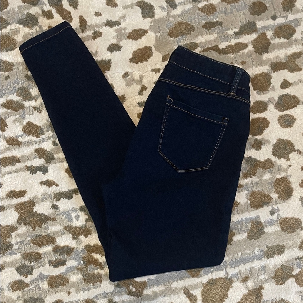 d. jeans Dark Blue Skinny Jeggings Size 6 Contrast Stitch Stretch Pants